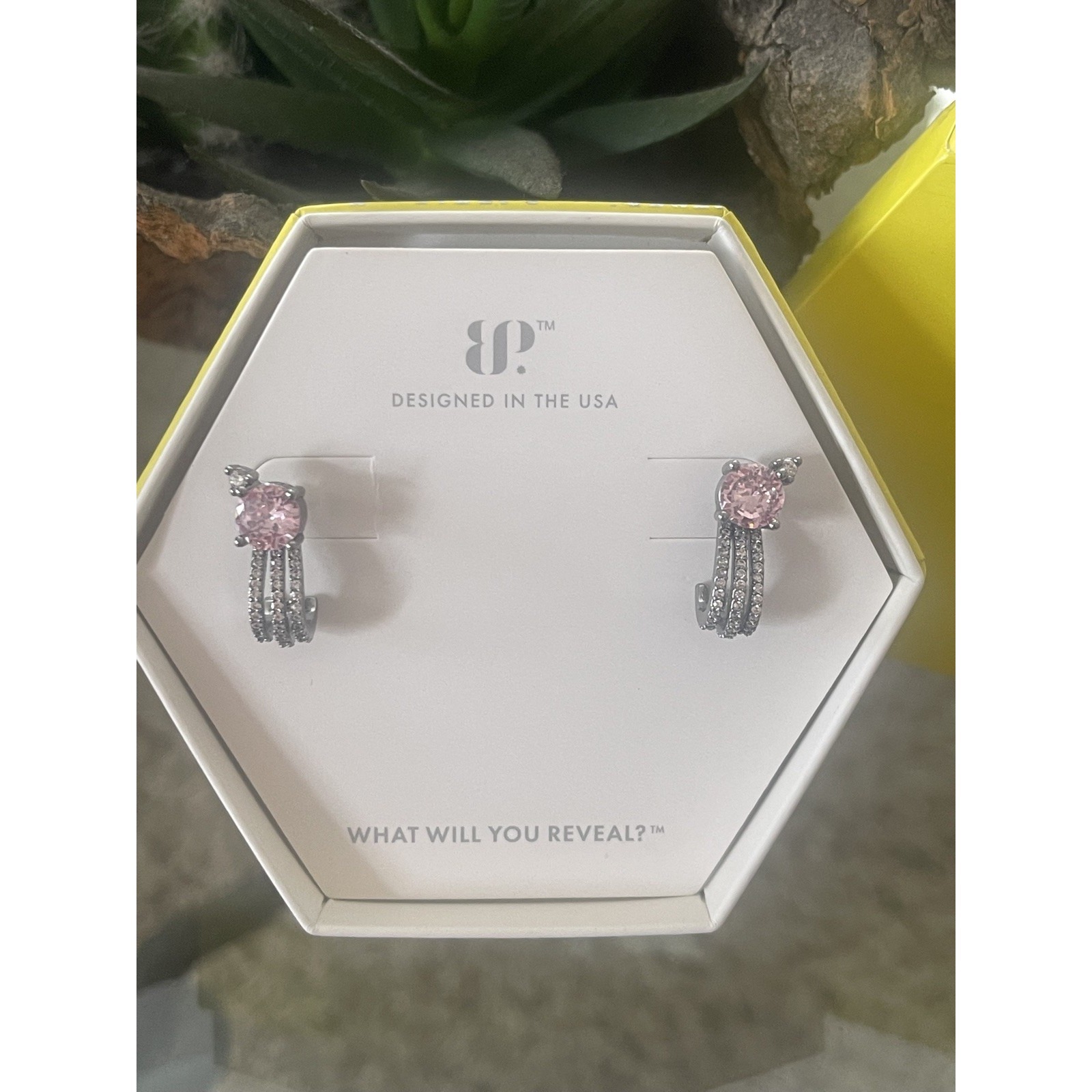 Bomb Party "From Day One" Rbp5033 Versatile Rose Quartz Earrings W/ Hematite